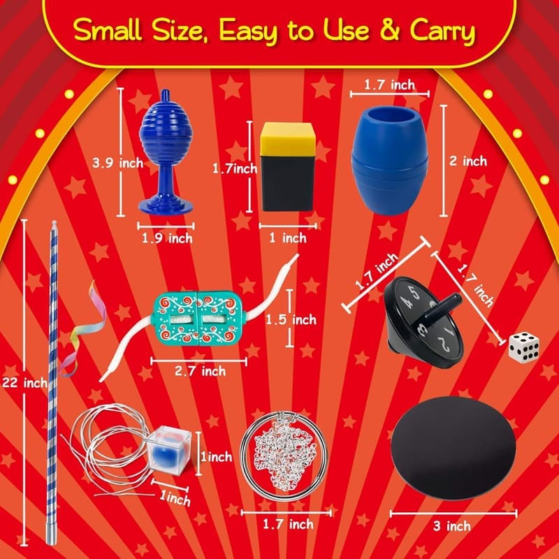 Kids' Magic Kit - Beginner-Friendly Pretend Play Set with Tricks