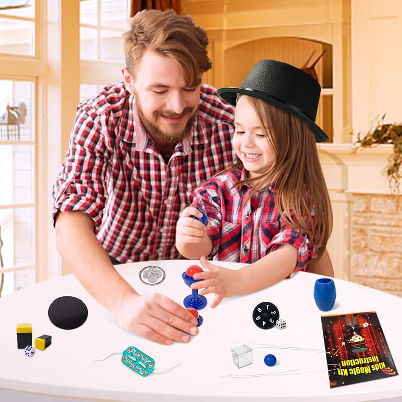Kids' Magic Kit - Beginner-Friendly Pretend Play Set with Tricks