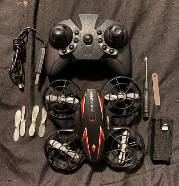 RC Drone for Kids with Altitude Hold, LED Lights & 2 Batteries