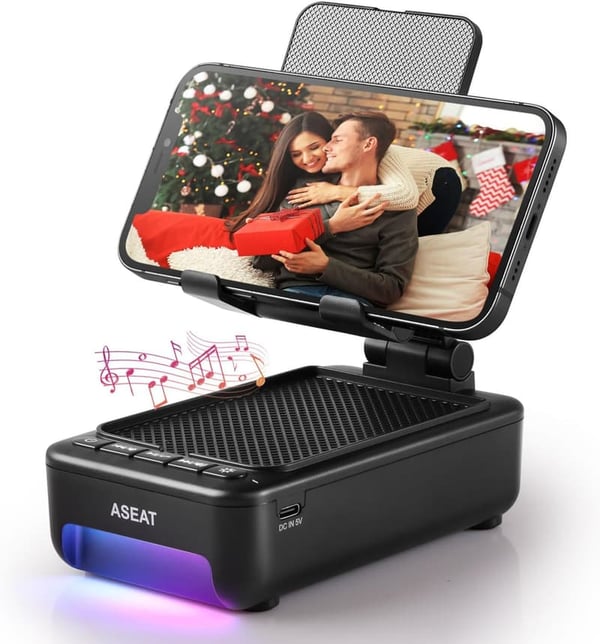 Bluetooth Speaker Phone Stand with LED Light - Ideal Birthday Gift for Men