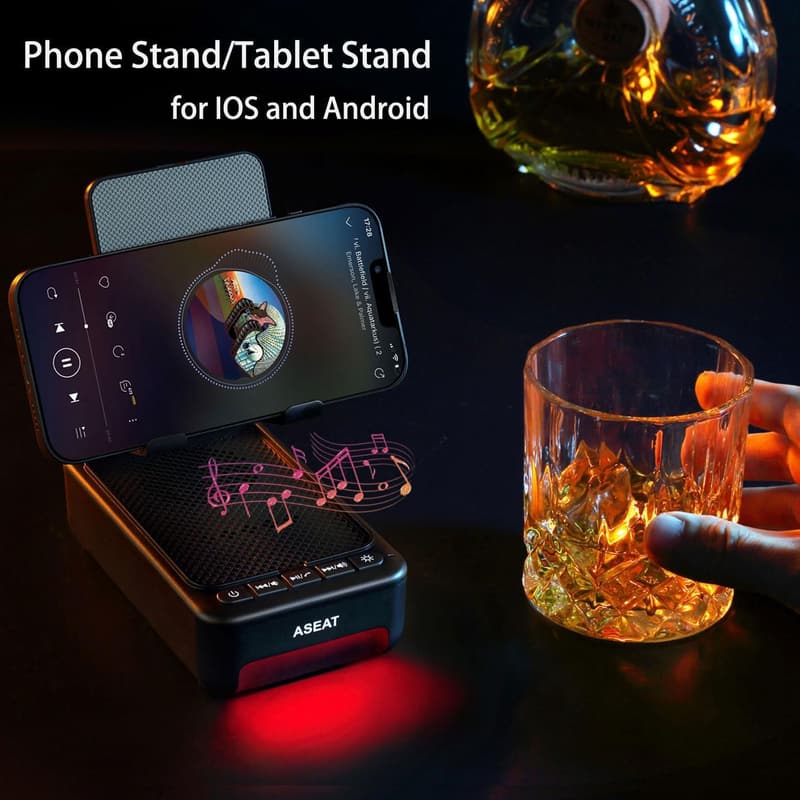 Bluetooth Speaker Phone Stand with LED Light - Ideal Birthday Gift for Men