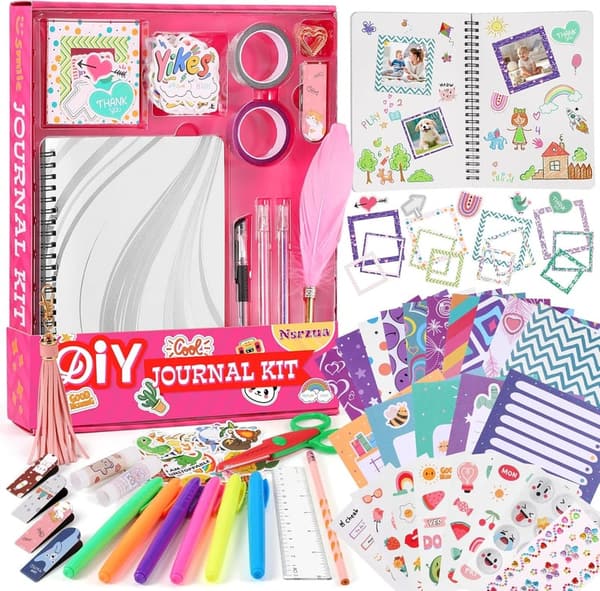 DIY Journal Kit for Girls - 123 Pcs Art & Crafts Set