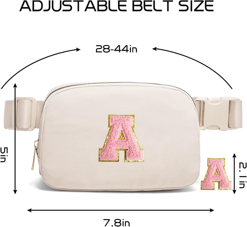 Cute Initial Letter Belt Bag Fanny Pack for Teen Girls