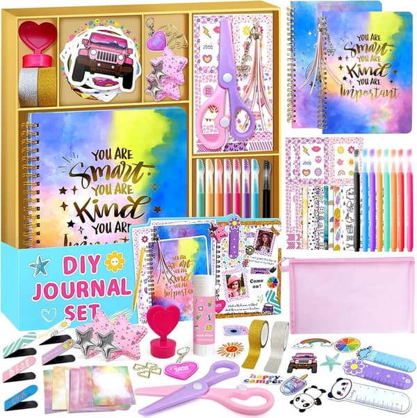 DIY Journal Kit for Girls - 150+ Pcs Scrapbook & Craft Set