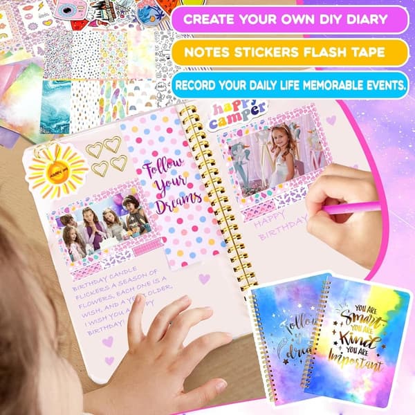 DIY Journal Kit for Girls - 150+ Pcs Scrapbook & Craft Set
