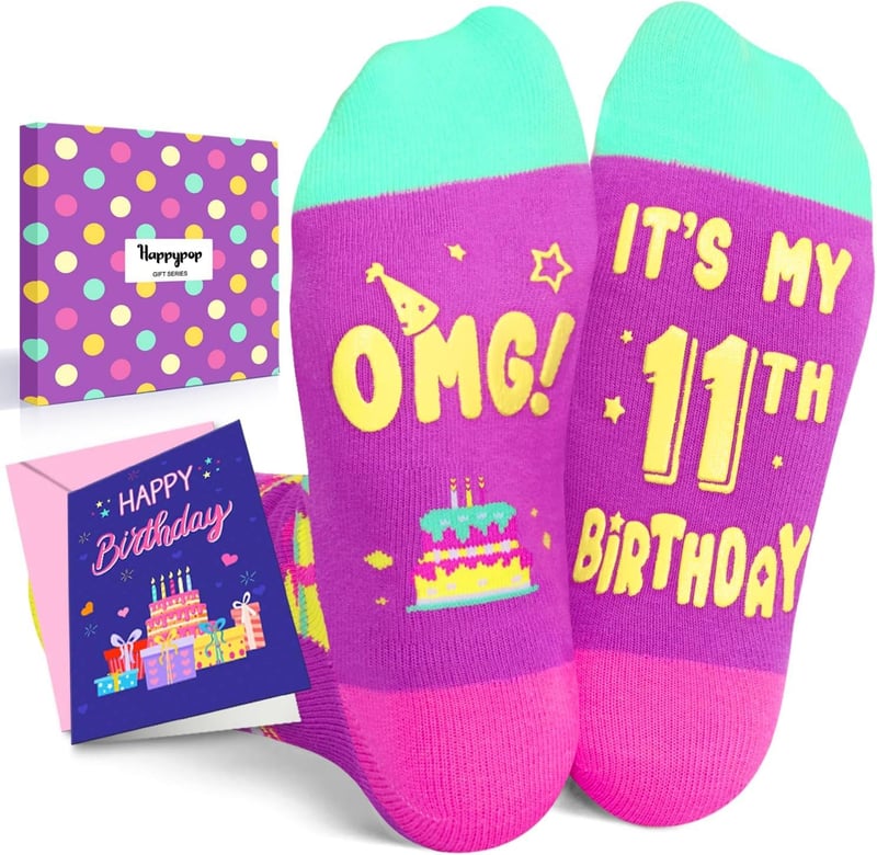 Birthday Socks for Tween Girls with Greeting Card