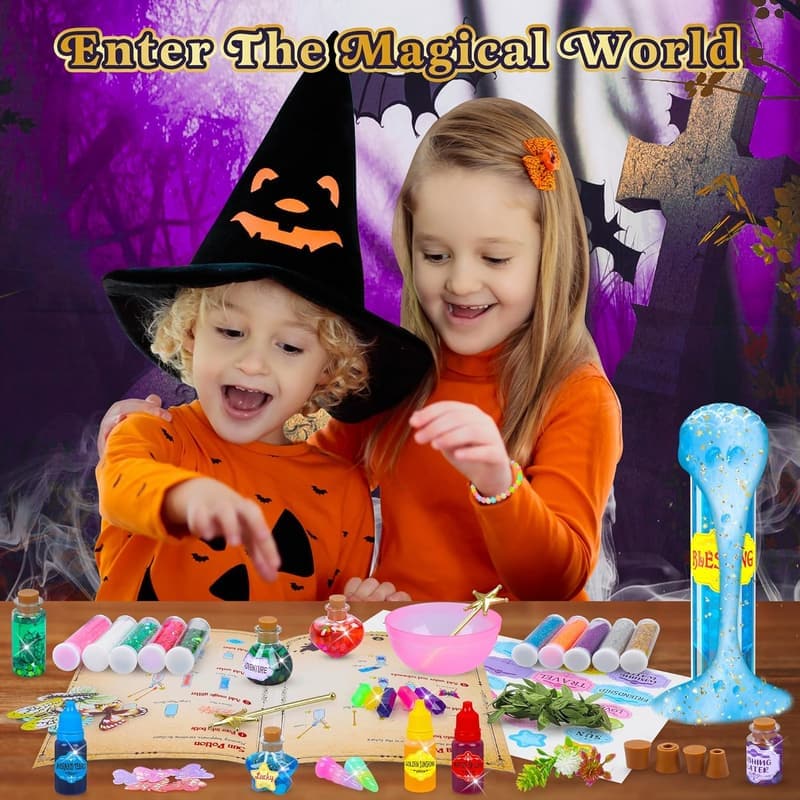 Fairy Magic Potions Kit - 26 DIY Wizard Craft Bottles for Kids