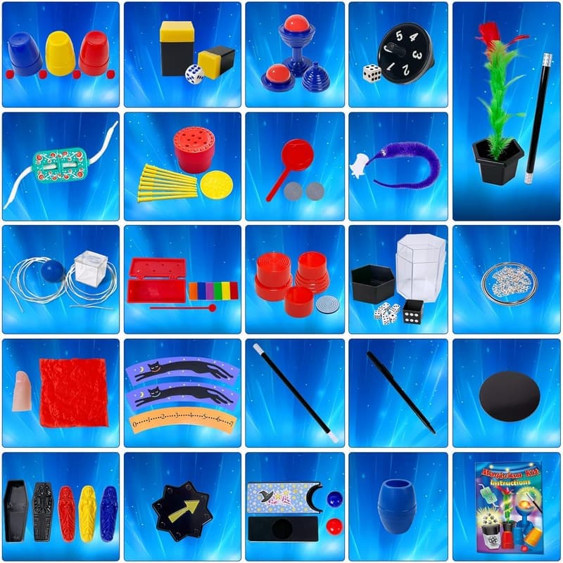 Magic Kit - 60 Tricks for Kids Ages 6-12, Fun Gift Set