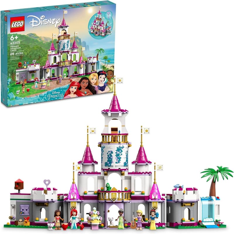 Disney Princess Castle Building Toy Set with 5 Mini-Dolls