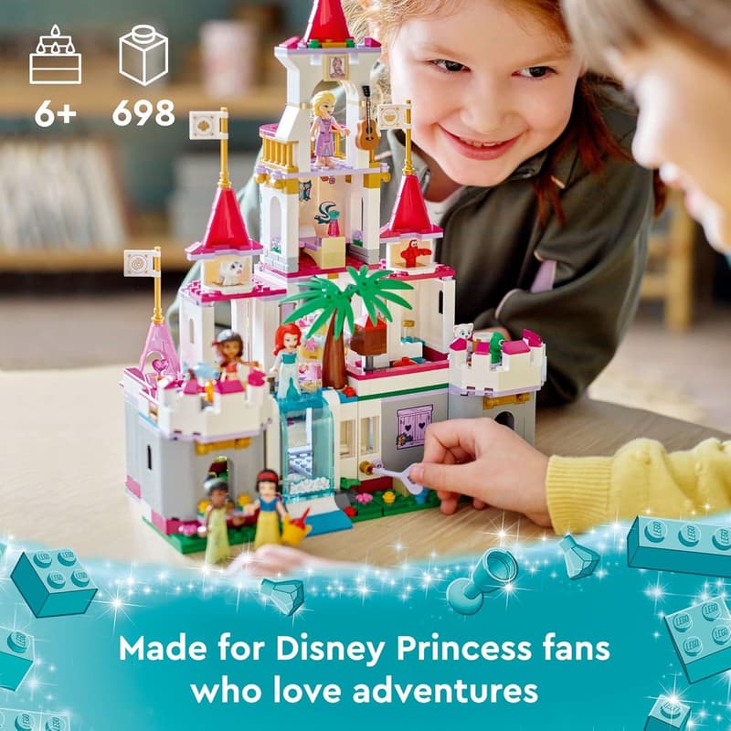 Disney Princess Castle Building Toy Set with 5 Mini-Dolls