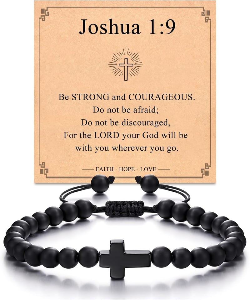 Christian Cross Bracelet for Men - Easter and Birthday Gift