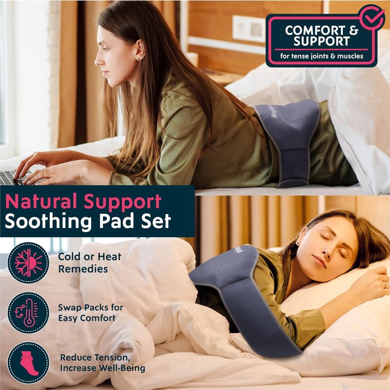 Back Pain Relief Gel Ice Pack - Reusable Hot/Cold Wrap (2 Pack)