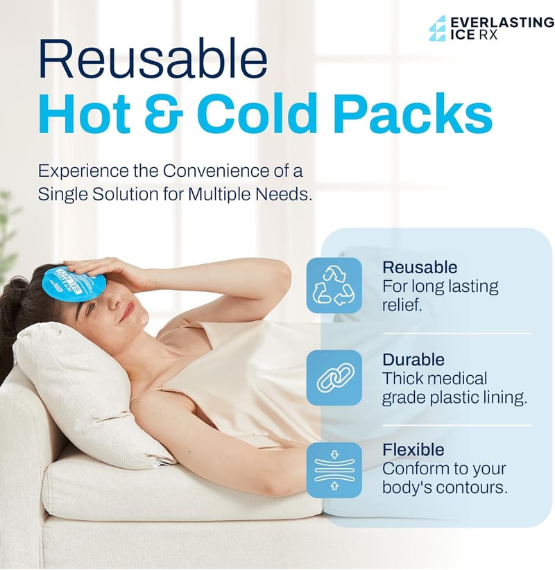7-Pack Reusable Gel Ice Packs for Injury Therapy