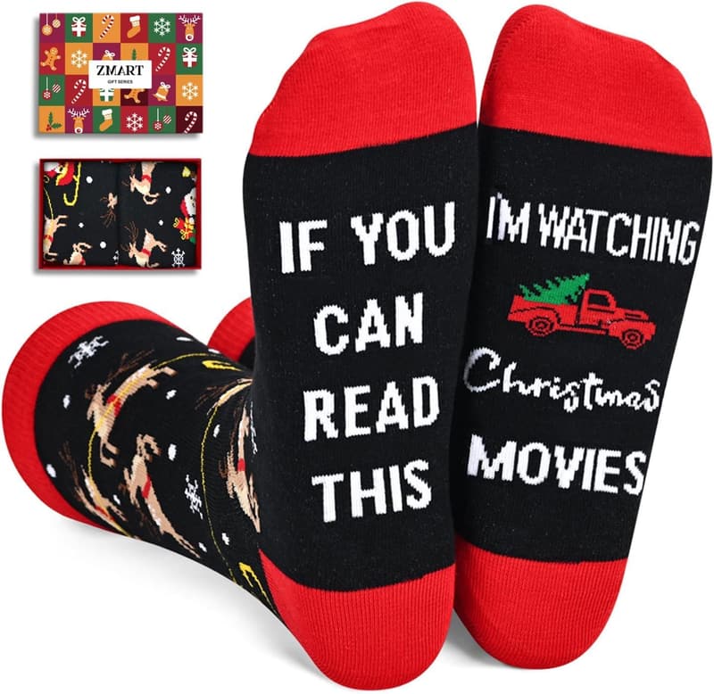 Holiday Movie Socks for Women & Men - Perfect Secret Santa Gift