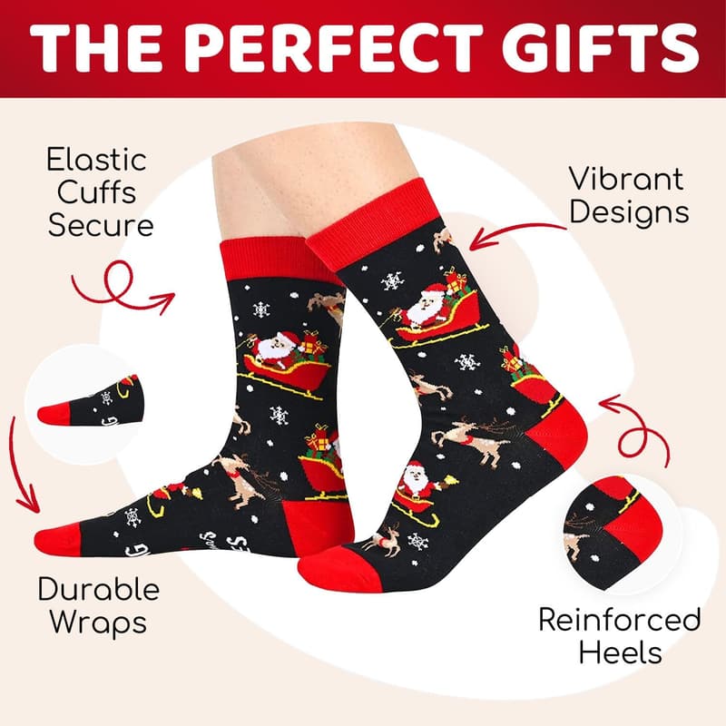 Holiday Movie Socks for Women & Men - Perfect Secret Santa Gift