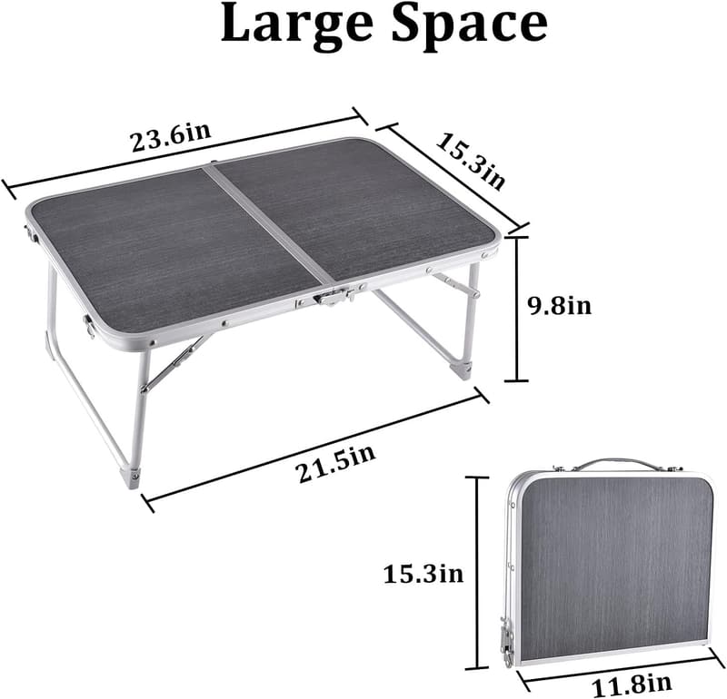 Portable Foldable Laptop Bed Desk with Storage for Study and More