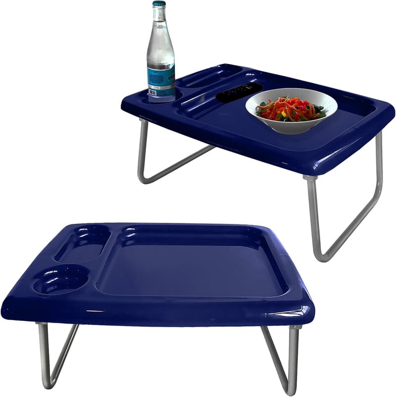 Portable Folding Bed Tray Table Set (2) - Flag Blue, 17