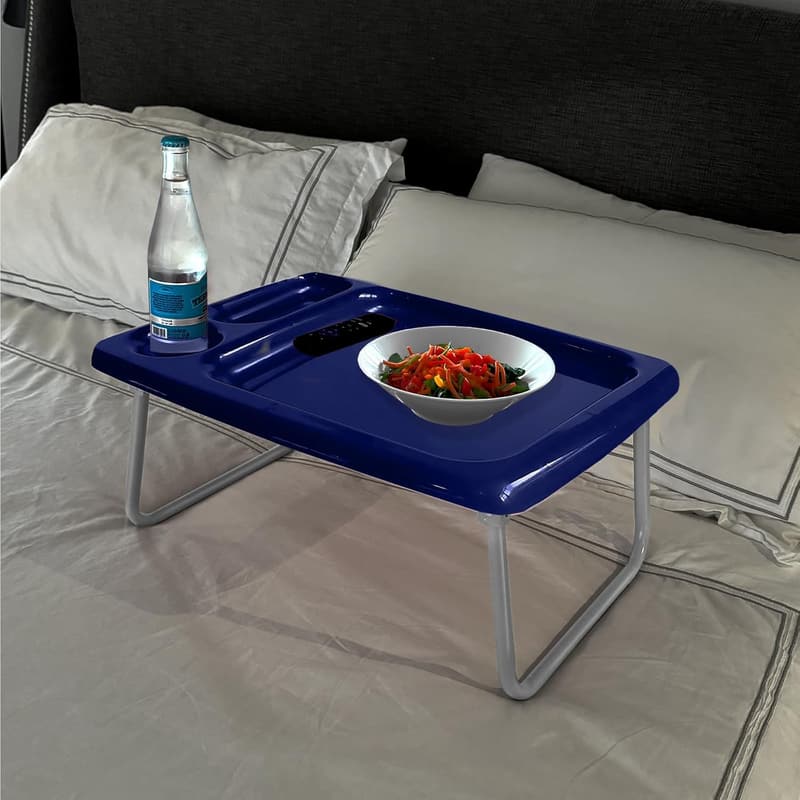 Portable Folding Bed Tray Table Set (2) - Flag Blue, 17