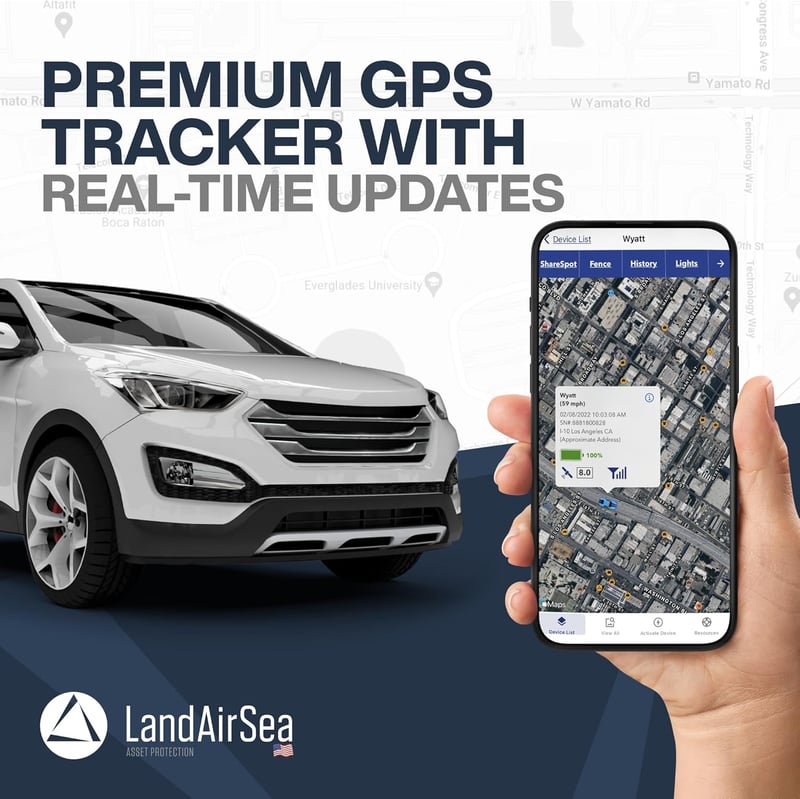 LandAirSea 54 GPS Tracker - Waterproof, Magnetic, Long Battery