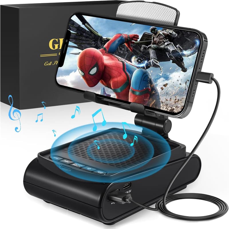 Father's Day Cell Phone Stand with Bluetooth Speaker Gift for Him