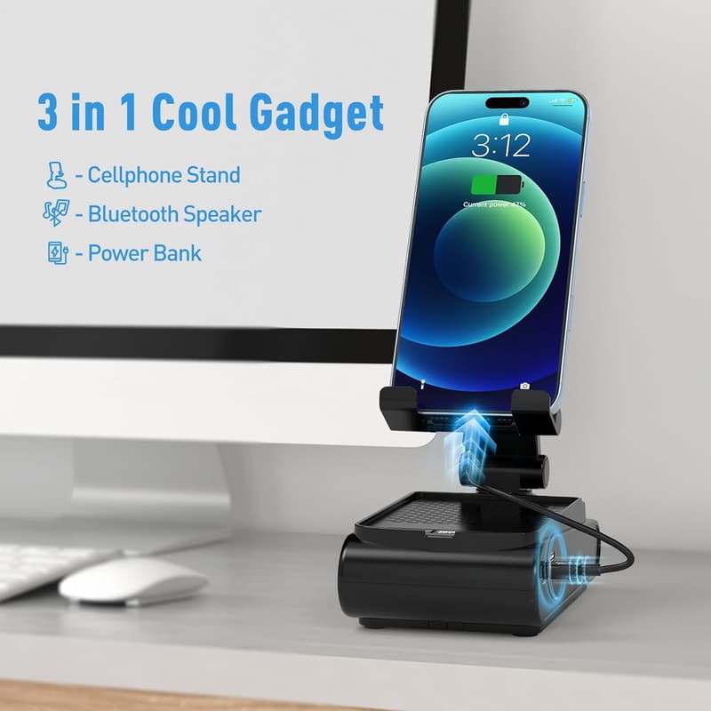 Father's Day Cell Phone Stand with Bluetooth Speaker Gift for Him