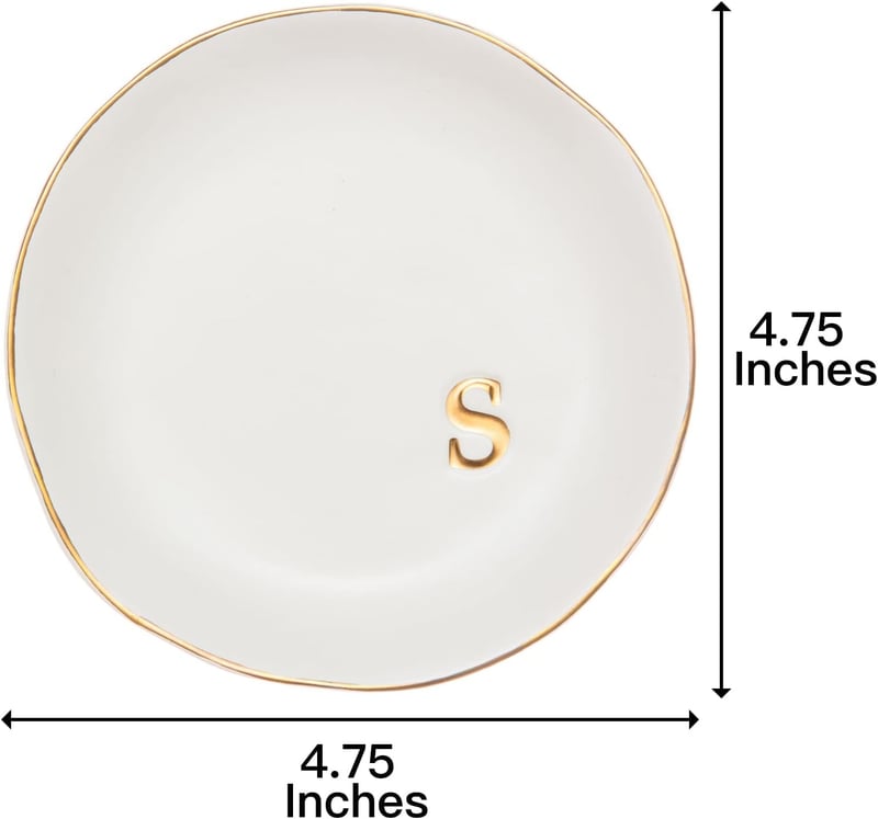 Birthday Ceramic Jewelry Tray for Women - White Trinket Dish