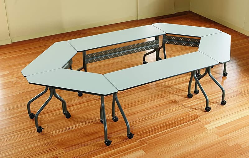 Mobile Training Table with Locking Wheels - Gray/Charcoal, 72
