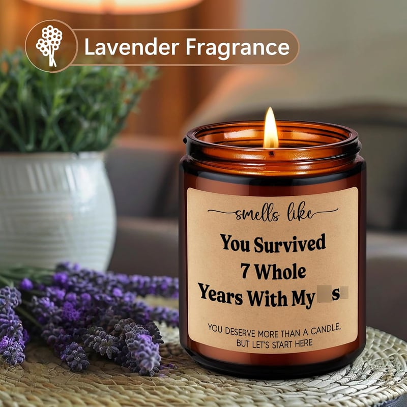 7th Anniversary Copper Candle - Funny Gifts for Couples