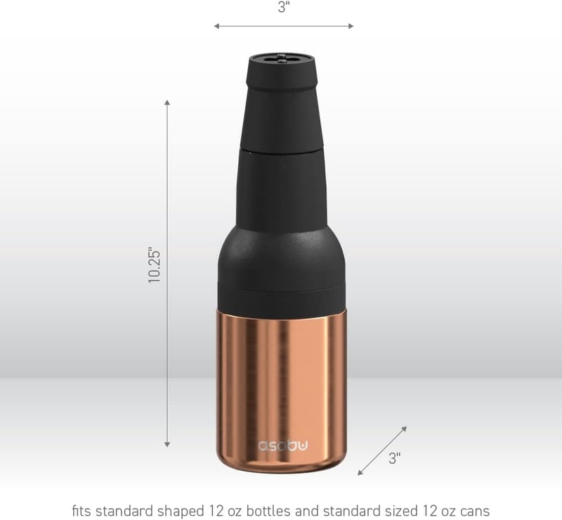 Insulated Beer Can Cooler with Opener - Eco-Friendly Copper
