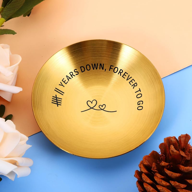 7th Anniversary Copper Jewelry Tray for Couples