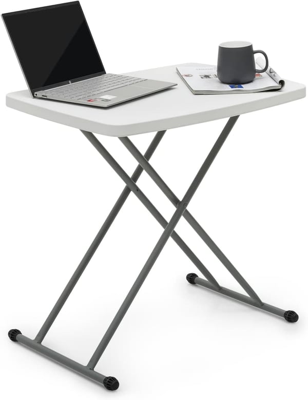 Athena Collection 26-Inch Folding TV Tray Table - Adjustable Height