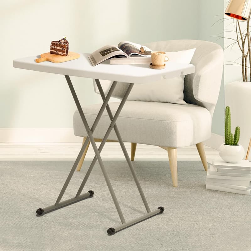 Athena Collection 26-Inch Folding TV Tray Table - Adjustable Height