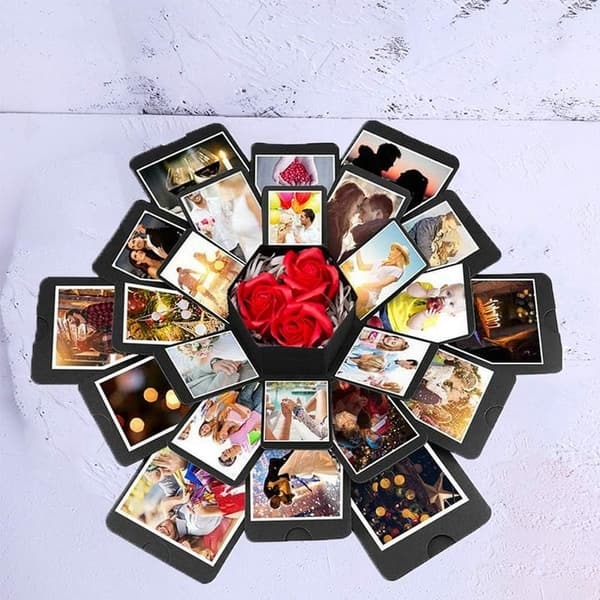 Exploding Love Box Gift Set for Couples - Scrapbook Style