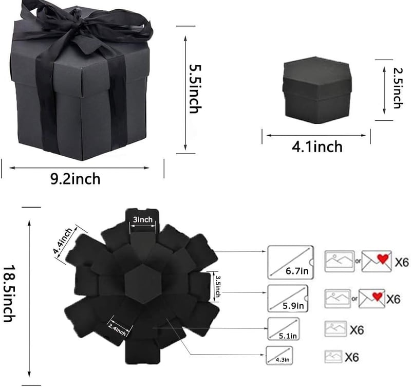 Exploding Love Box Gift Set for Couples - Scrapbook Style