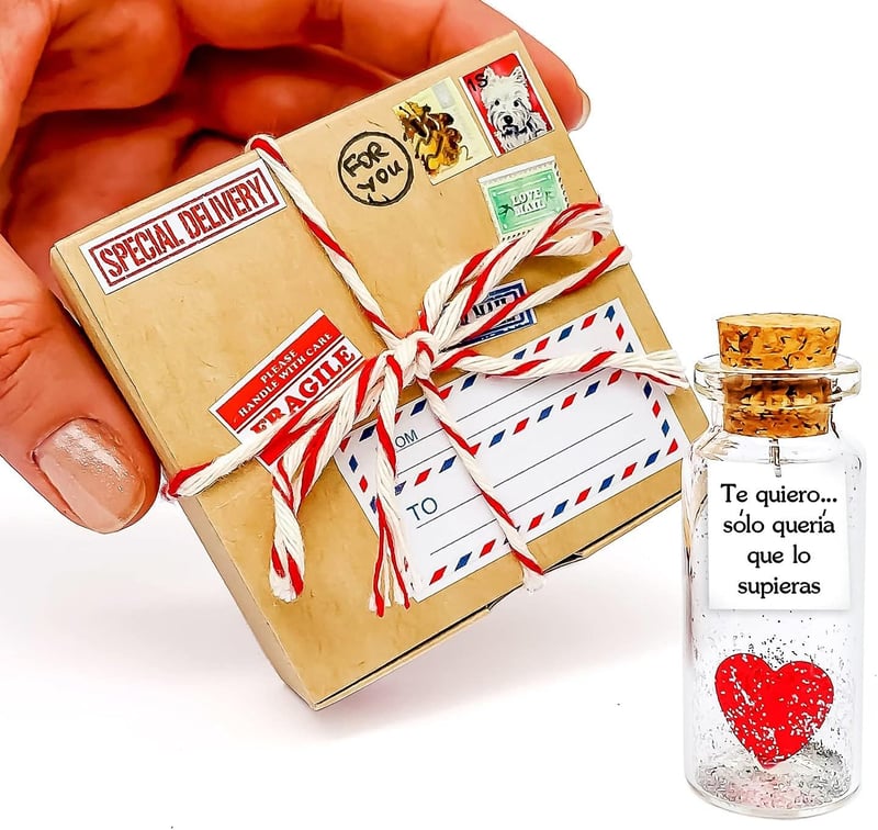 Romantic Message in a Bottle for Couples - Wish Jar Gift Set