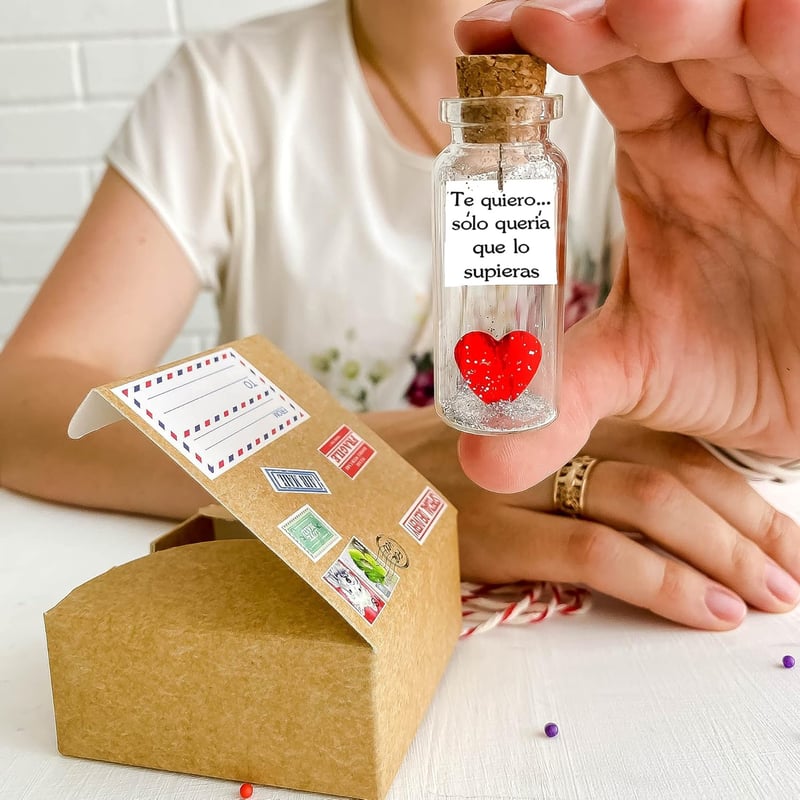 Romantic Message in a Bottle for Couples - Wish Jar Gift Set