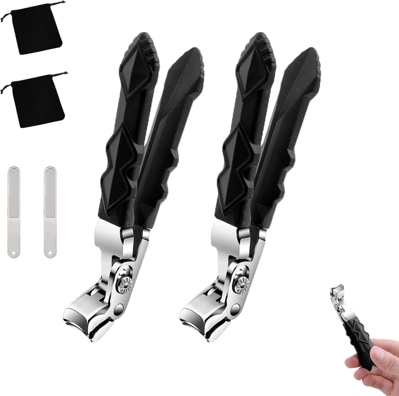 Ergonomic Toenail Clippers Set for Seniors - 2 Piece