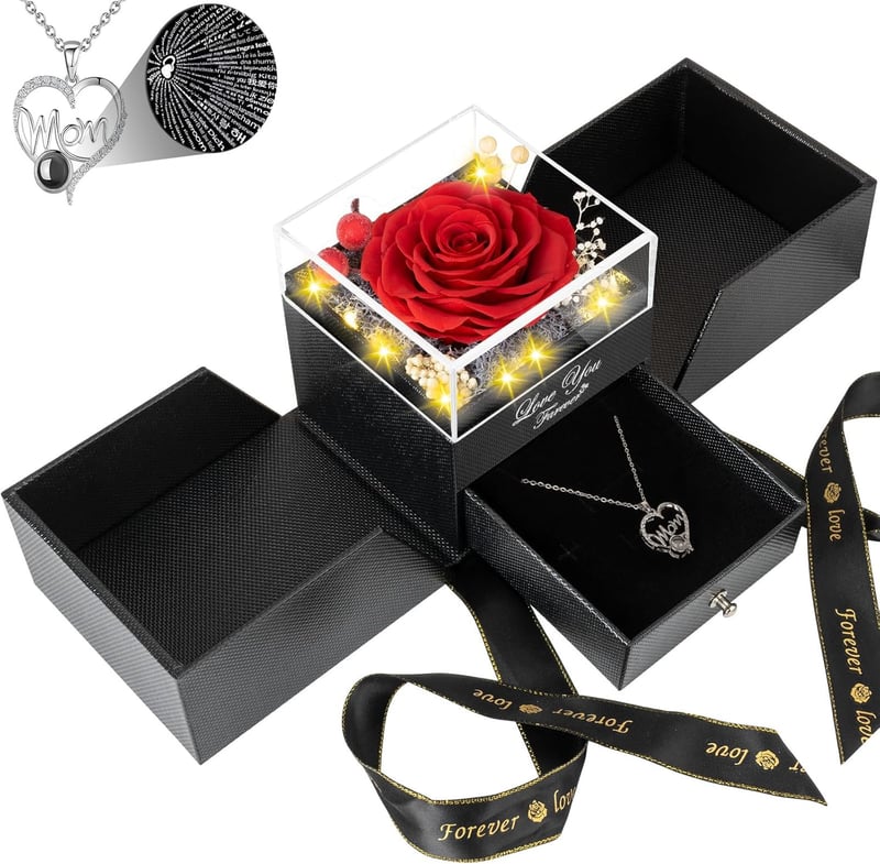 Mother's Day Gift: Preserved Red Roses & 