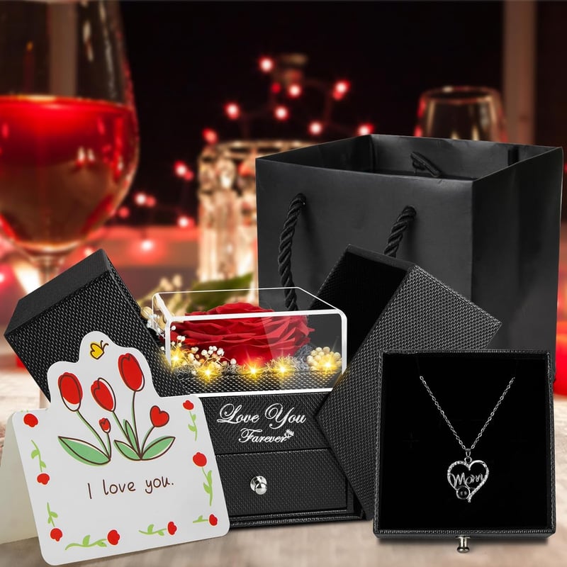 Mother's Day Gift: Preserved Red Roses & 