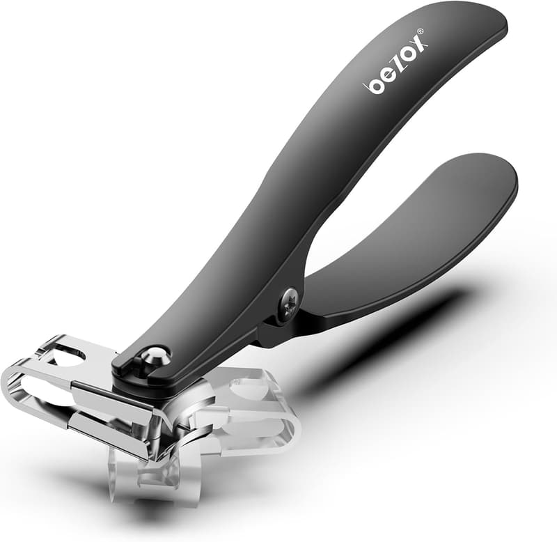 Ergonomic Long Handle Toenail Clippers for Seniors - Black