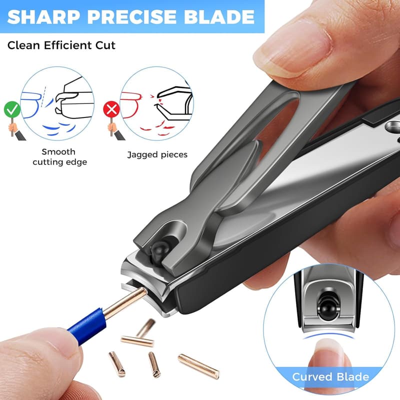 Nail Clippers Set for Men and Women with Catcher - 2 Pack