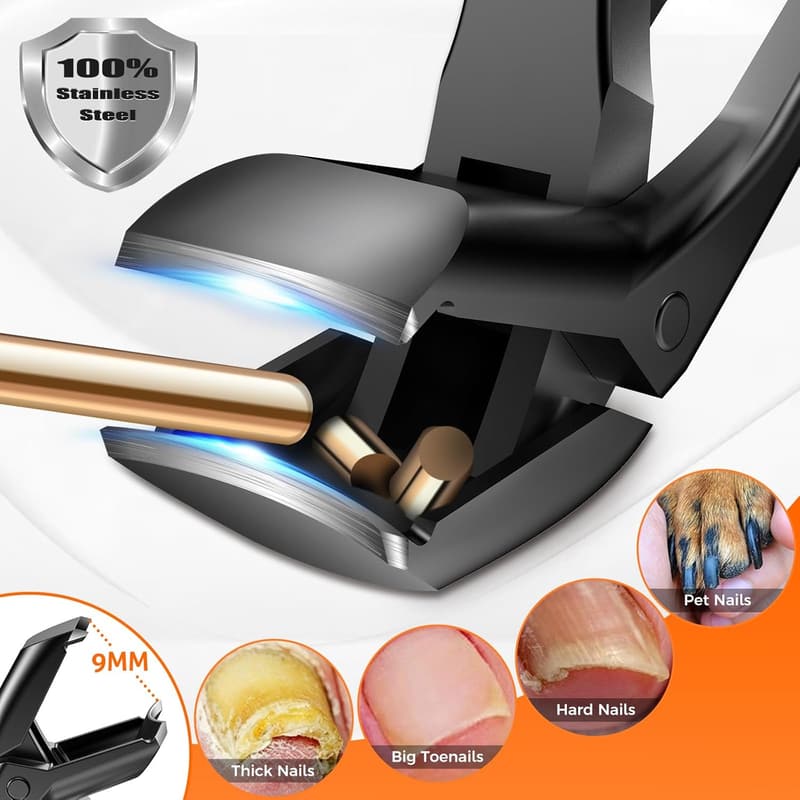 Angled Toenail Clippers for Seniors - Heavy Duty, Large Jaw