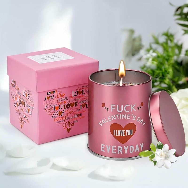 Valentine's Day Scented Tin Candles for Women - 9oz