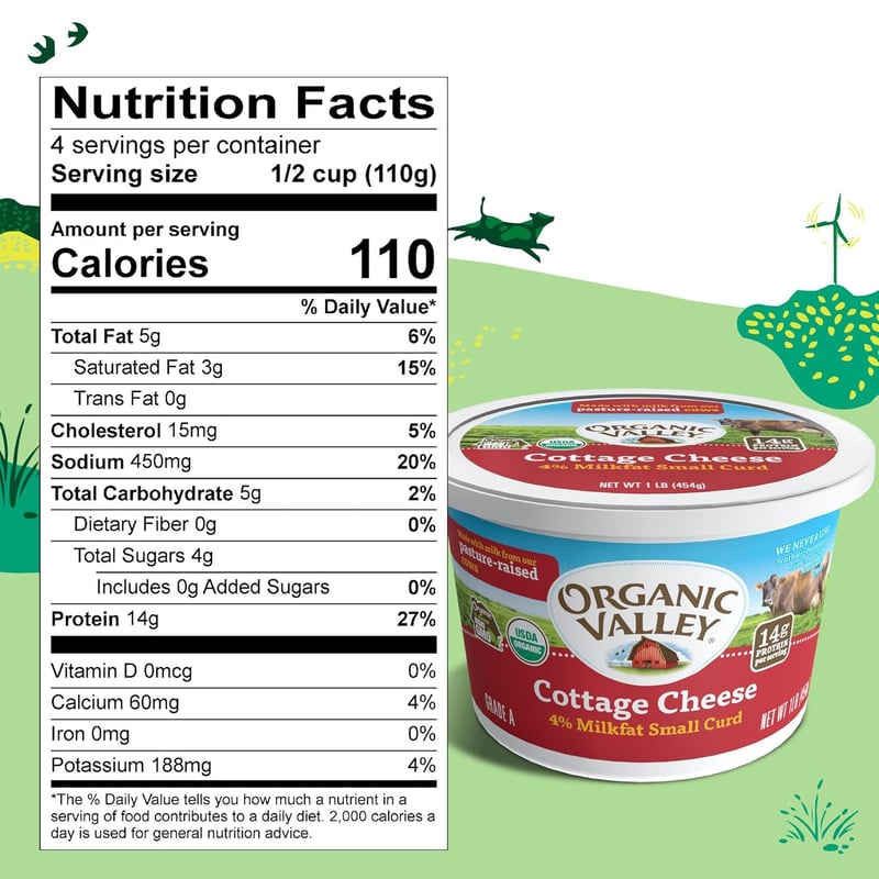 Organic Valley Small Curd Cottage Cheese, 16 oz