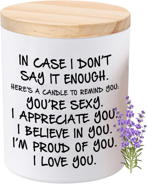 Valentine's Day Lavender Soy Candle - Unique Gift for Her