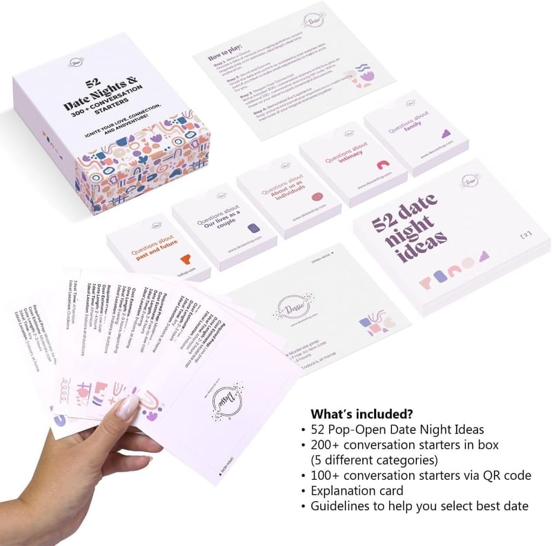 Date Night Card Game for Couples - 52 Ideas & 300+ Starters