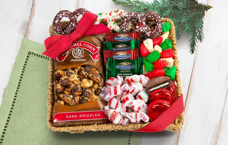 Gourmet Chocolate & Candy Gift Basket for Christmas