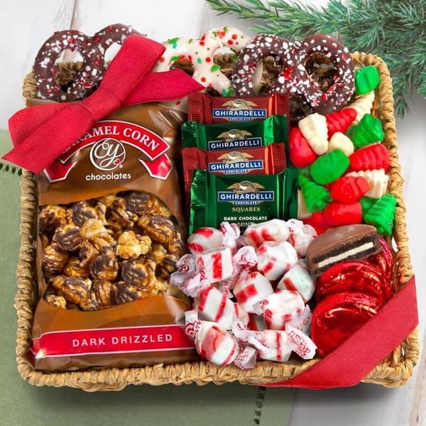 Gourmet Chocolate & Candy Gift Basket for Christmas