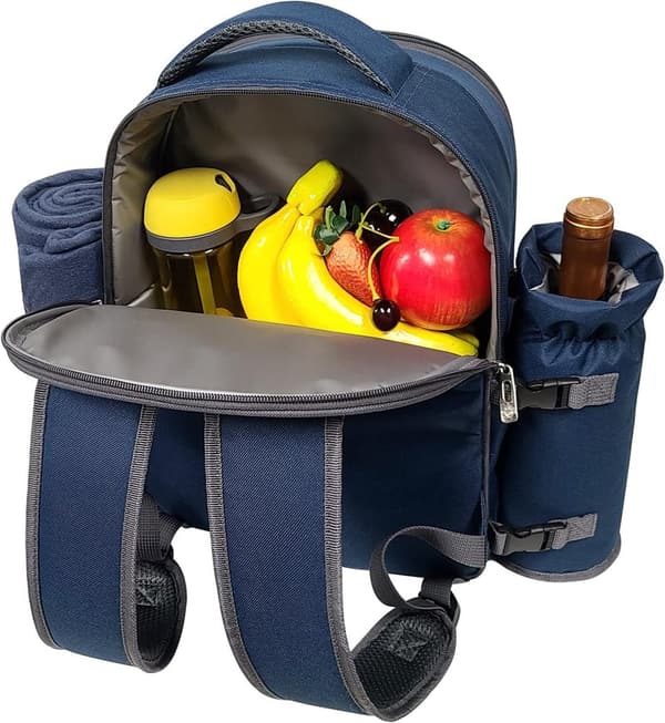 Picnic Basket Backpack for 4 with Cooler & Cutlery Set