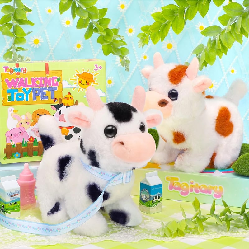 Interactive Plush Cow Toy for Kids - Sounds & Movements